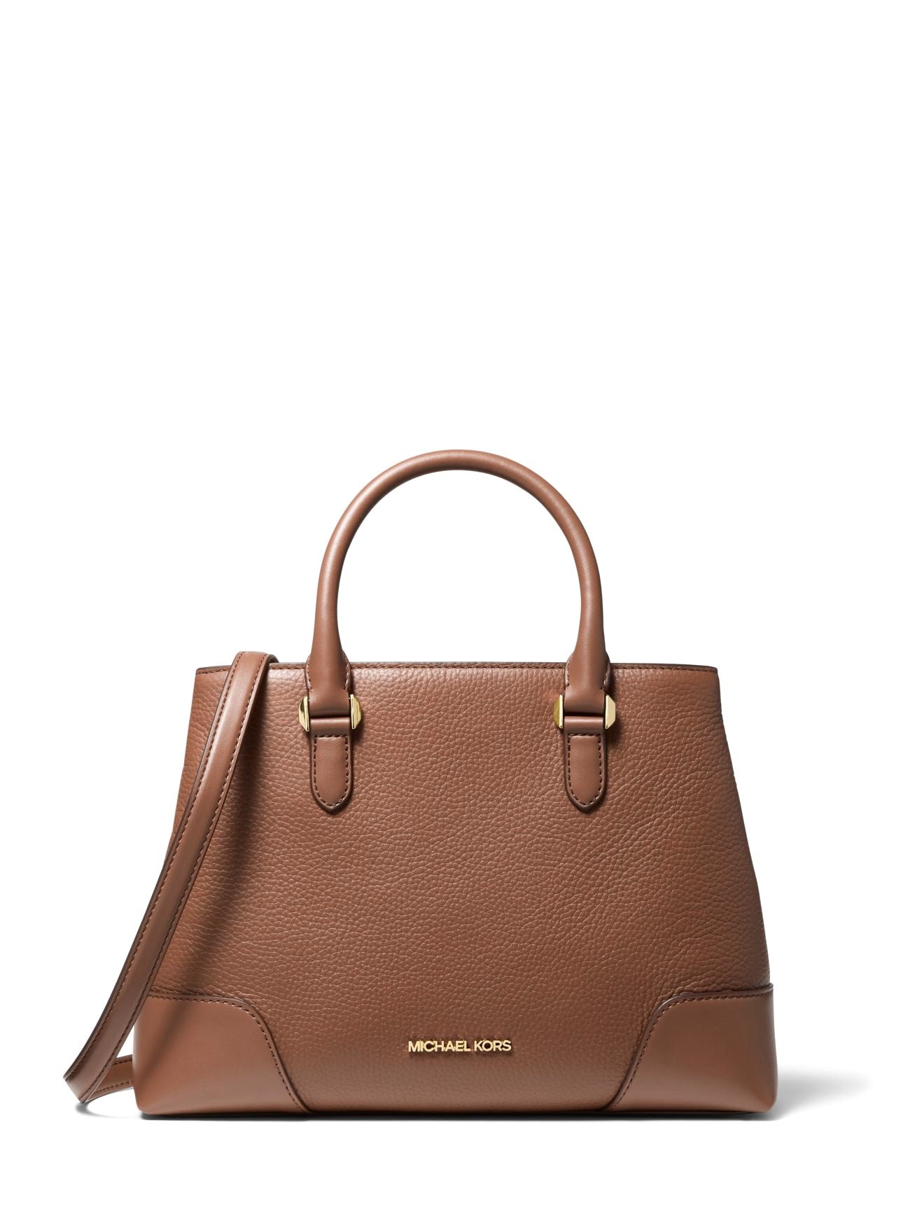 title:Michael Kors Women's Dark Fawn Crosby Medium Pebbled Leather Satchel;color:Dark Fawn