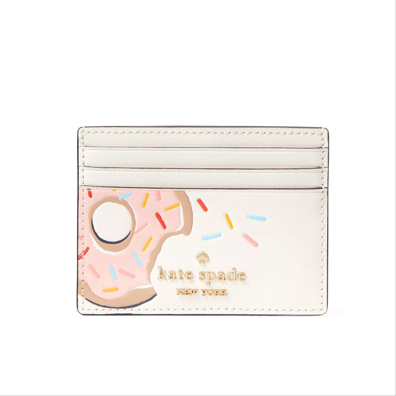 Kate Spade Coffee Break Donut Smooth Leather Small Slim Card Holder