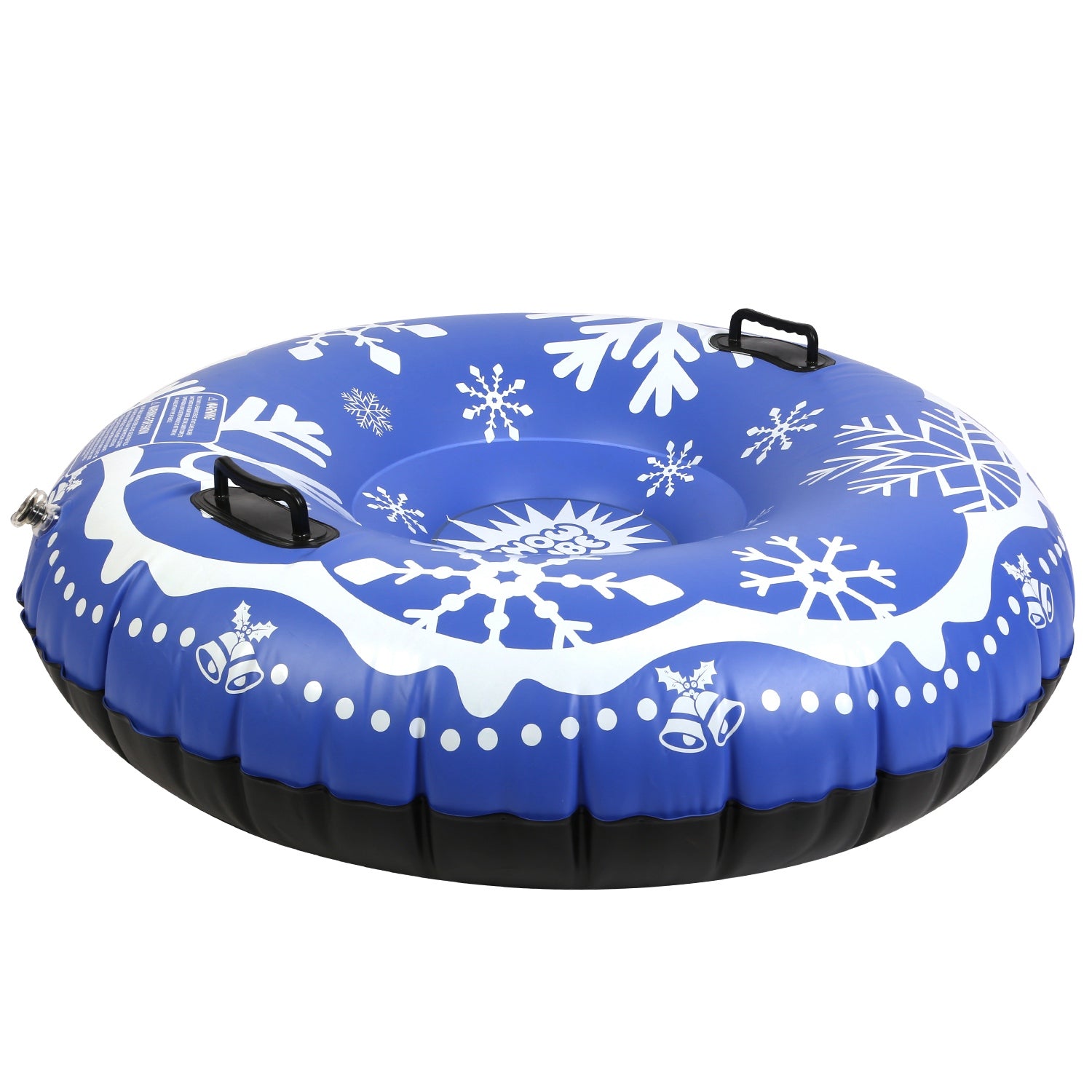 title:47in Inflatable Snow Tube Heavy Duty 0.6mm Thickness Winter Sled with Dual Handles For Kids Adult 374LBS Load Bearing;color:Blue