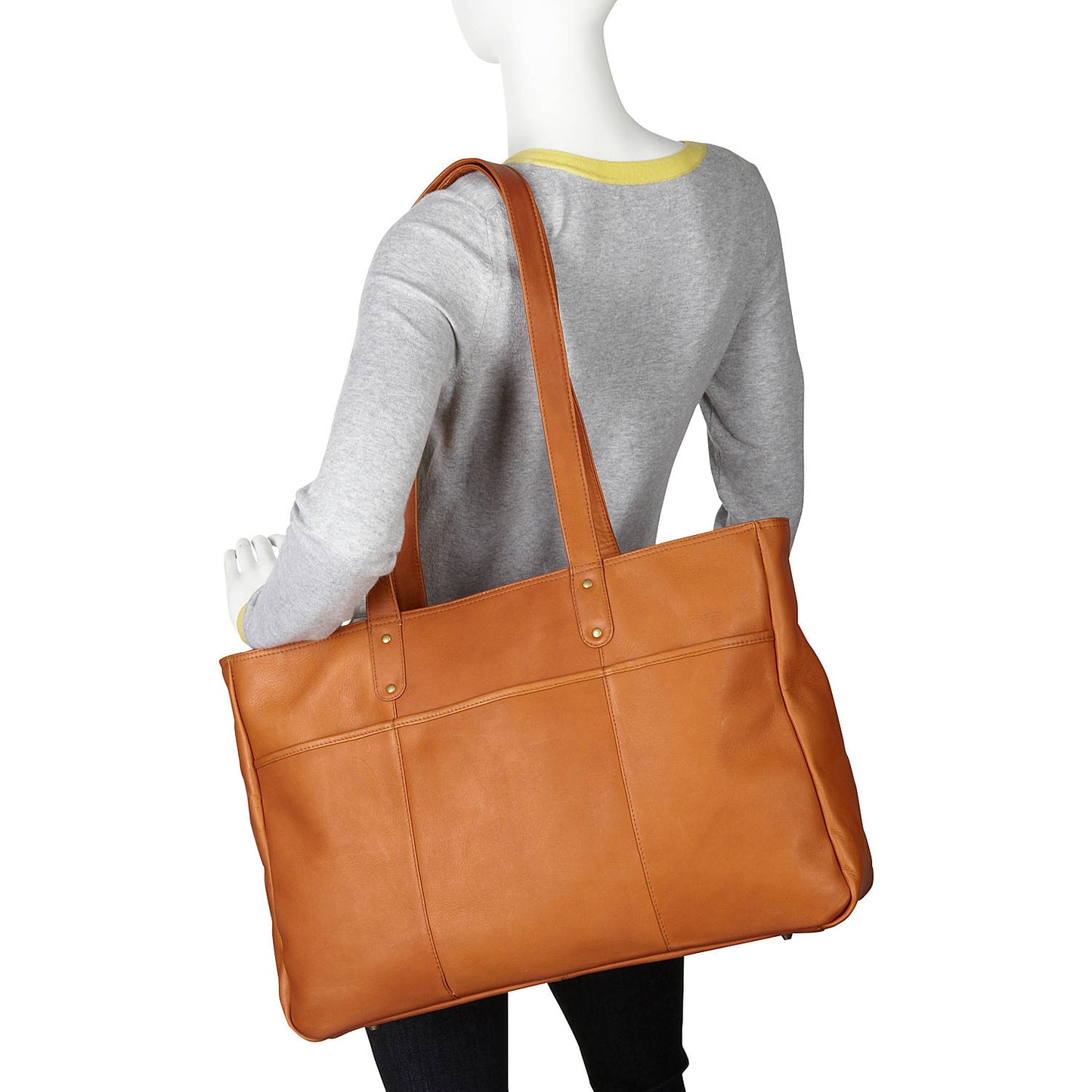 title:Le Donne Leather Traveler Tote;color:CAFE