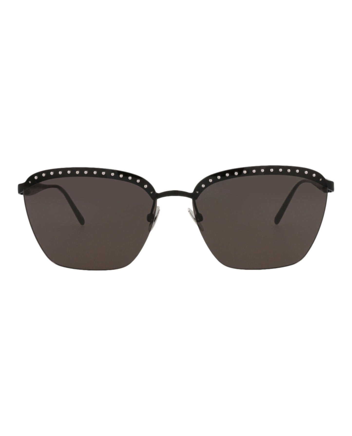 title:Alaia Square-Frame Metal Sunglasses;color:Black Black Grey