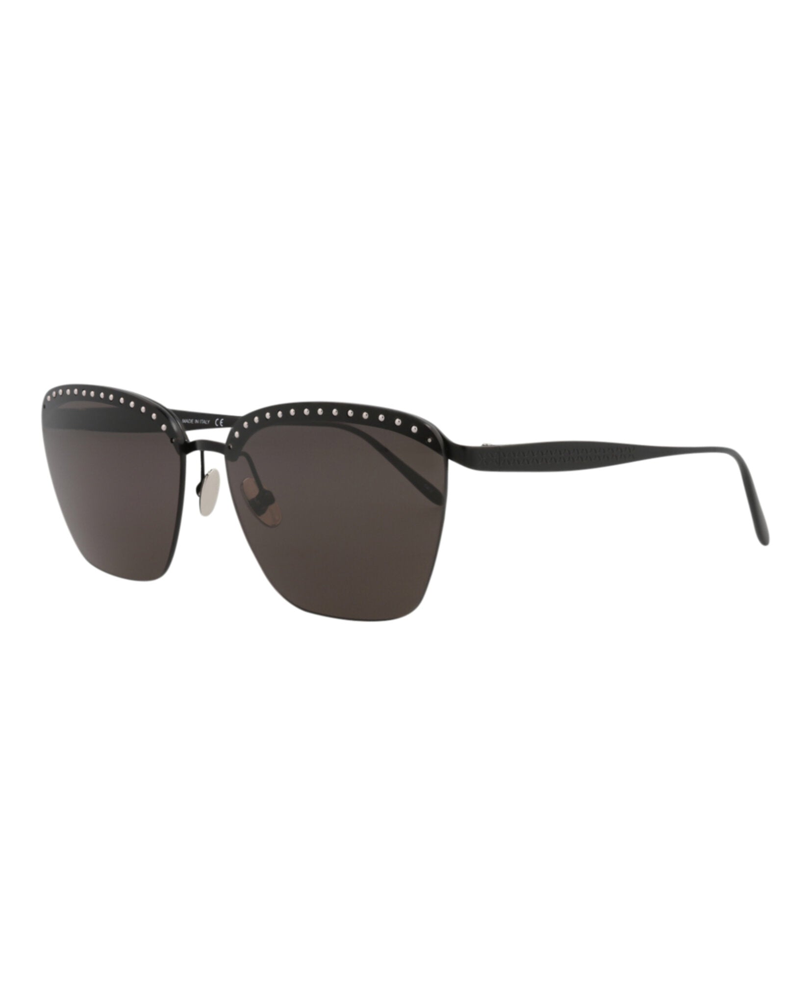 title:Alaia Square-Frame Metal Sunglasses;color:Black Black Grey