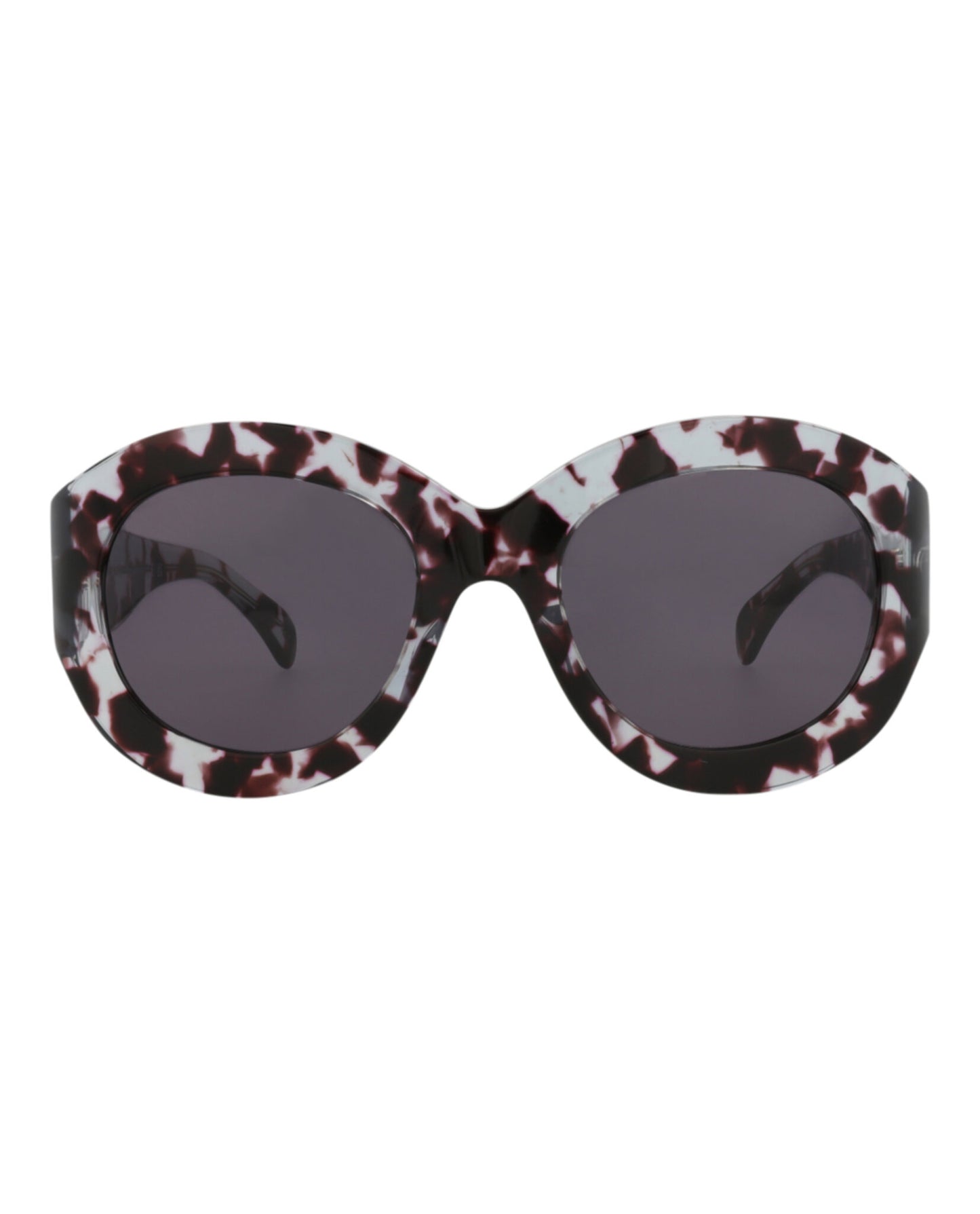 title:Alaia Round-Frame Acetate Sunglasses;color:Havana Havana Grey