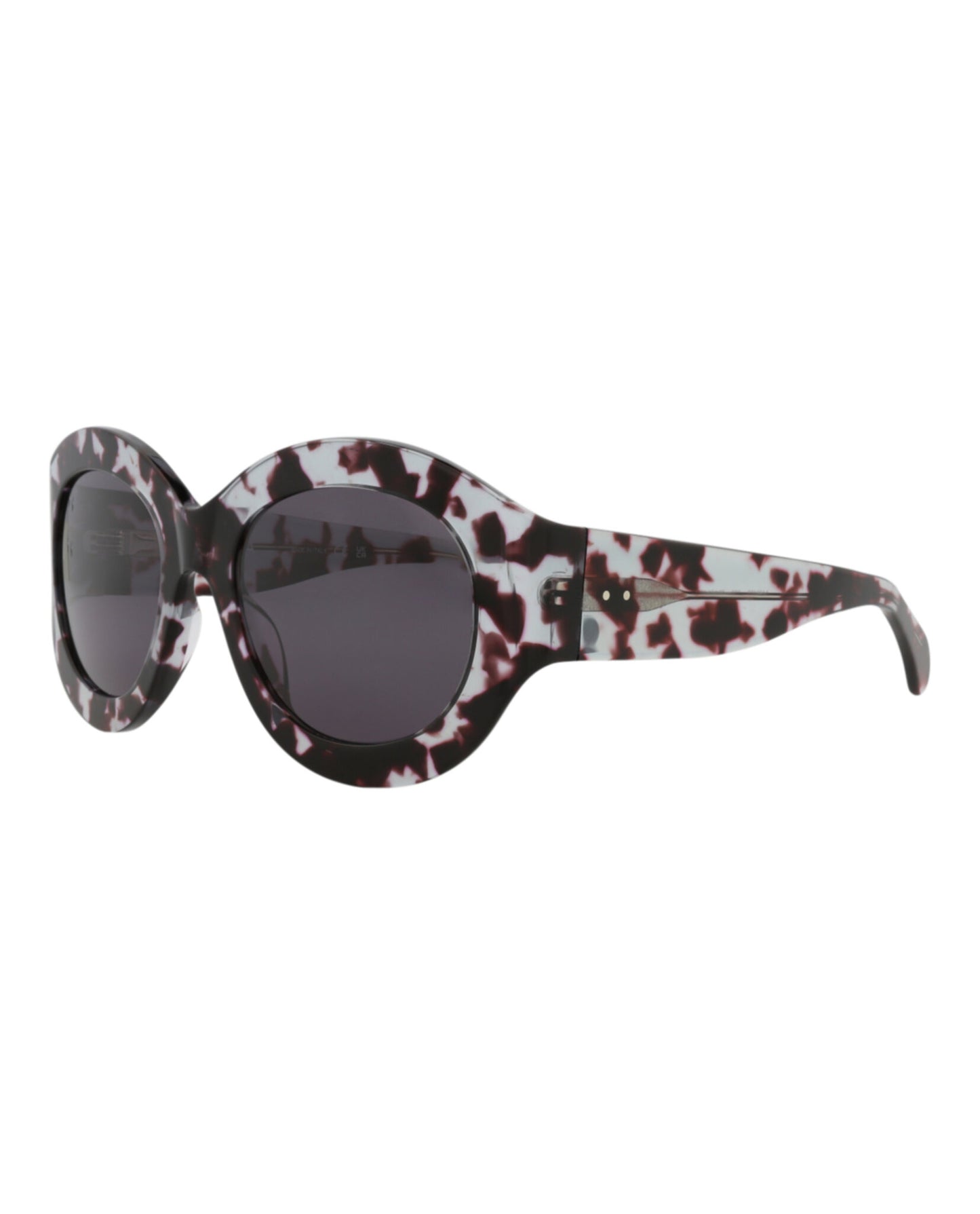 title:Alaia Round-Frame Acetate Sunglasses;color:Havana Havana Grey