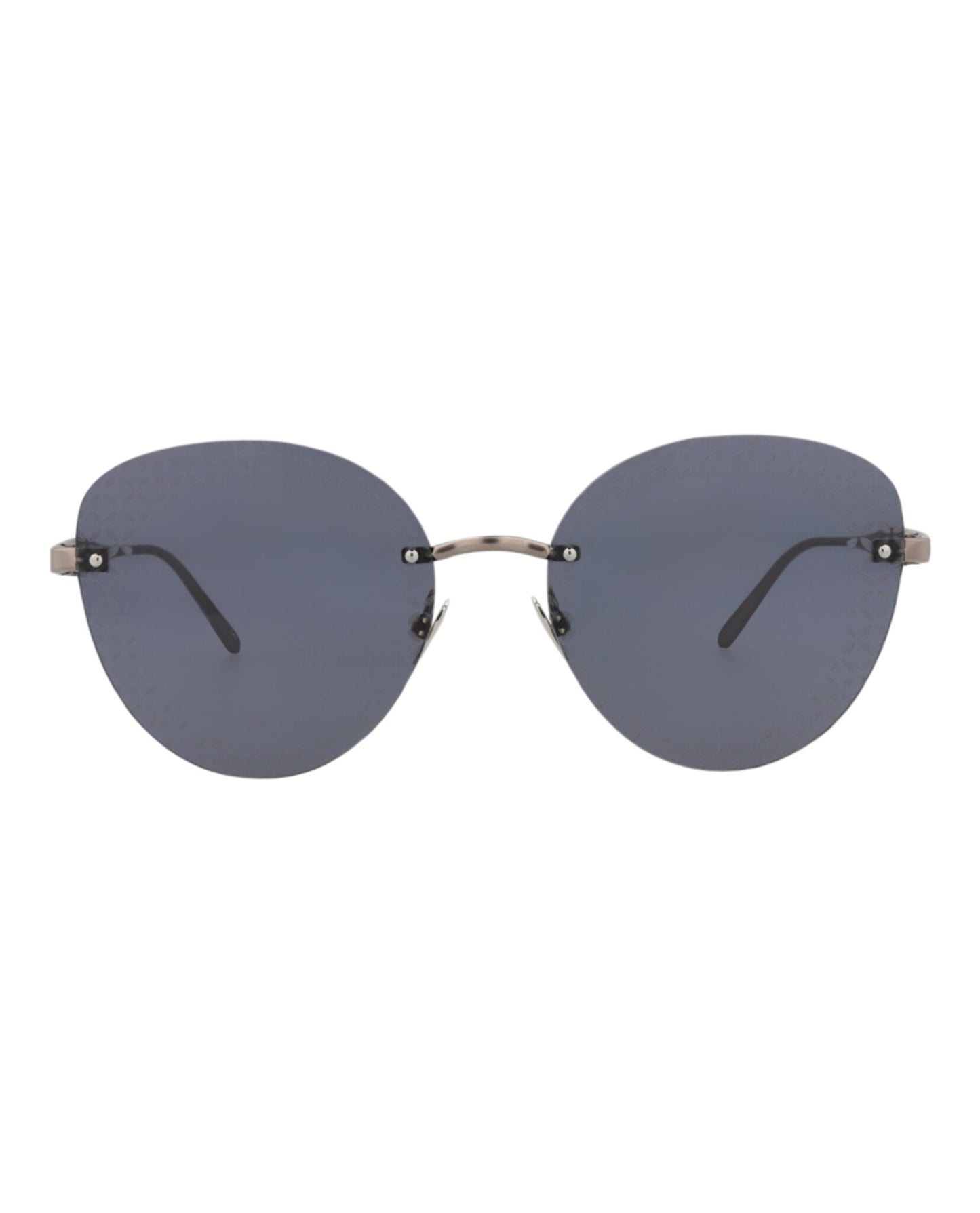 title:Alaia Cat Eye-Frame Metal Sunglasses;color:Ruthenium Ruthenium Blue