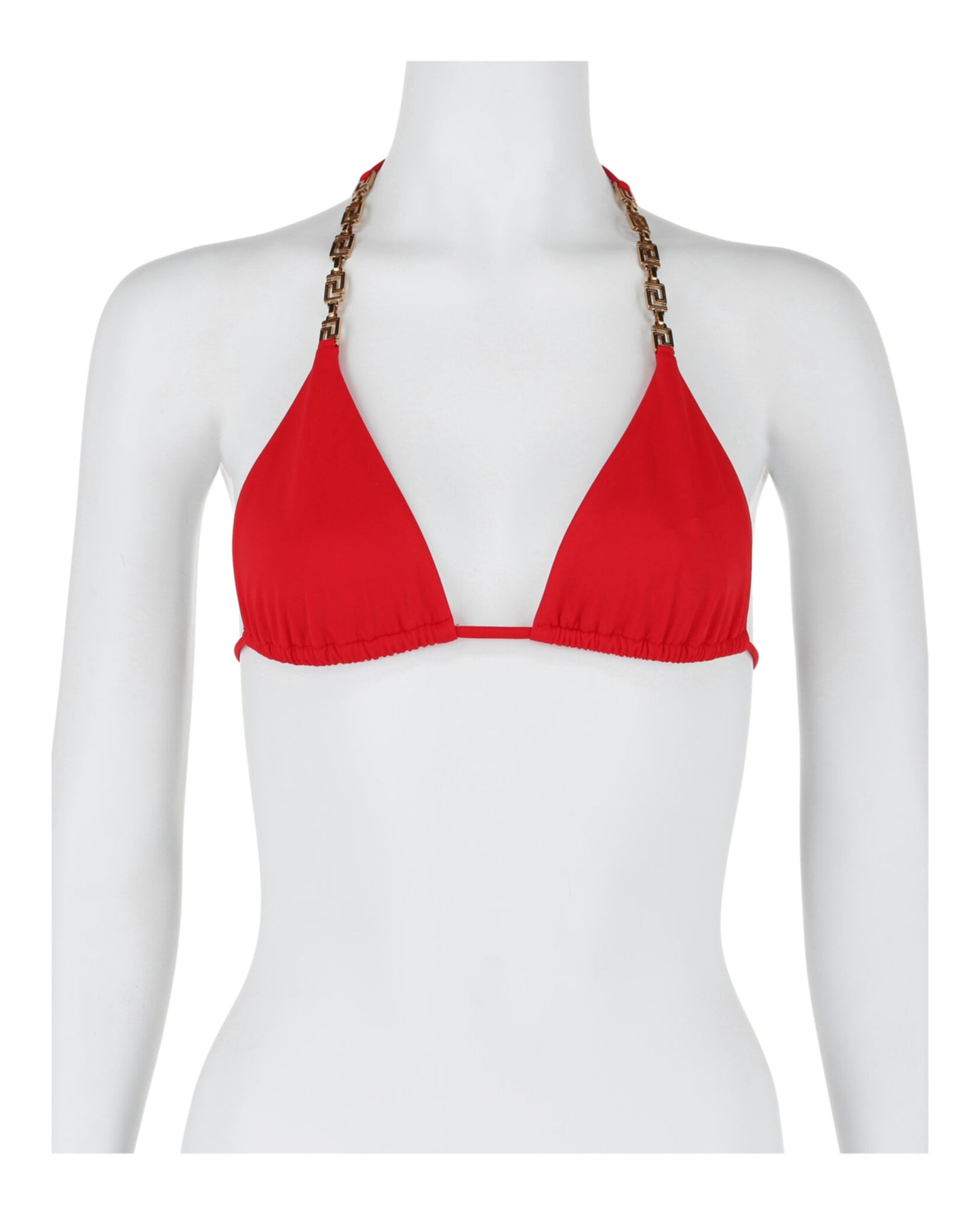 title:Versace Greca Chain Bikini Top;color:Red