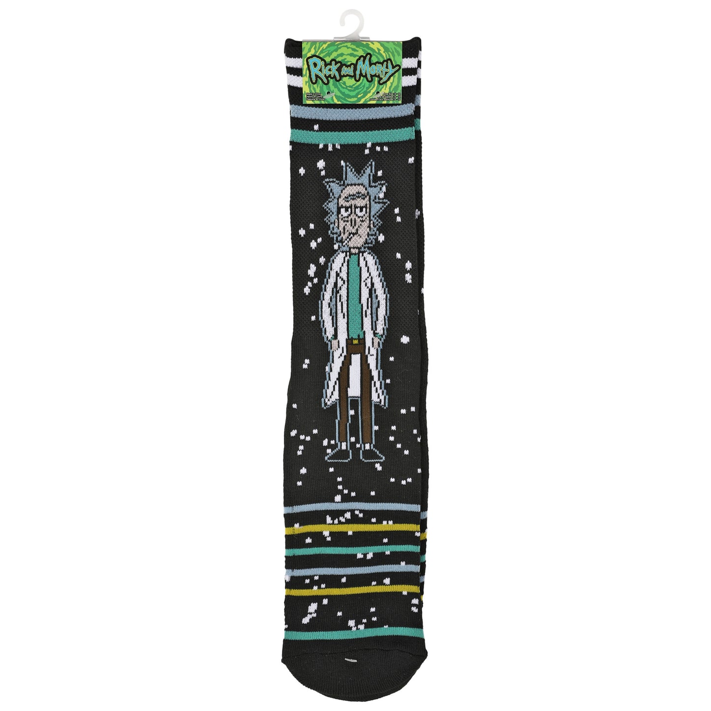 title:Rick & Morty Adult Swim Rick Waffle Cushion Crew Socks;color:Black