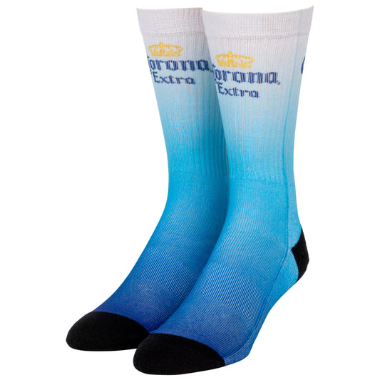 title:Corona Extra Blue Ombre Crew Socks;color:Blue