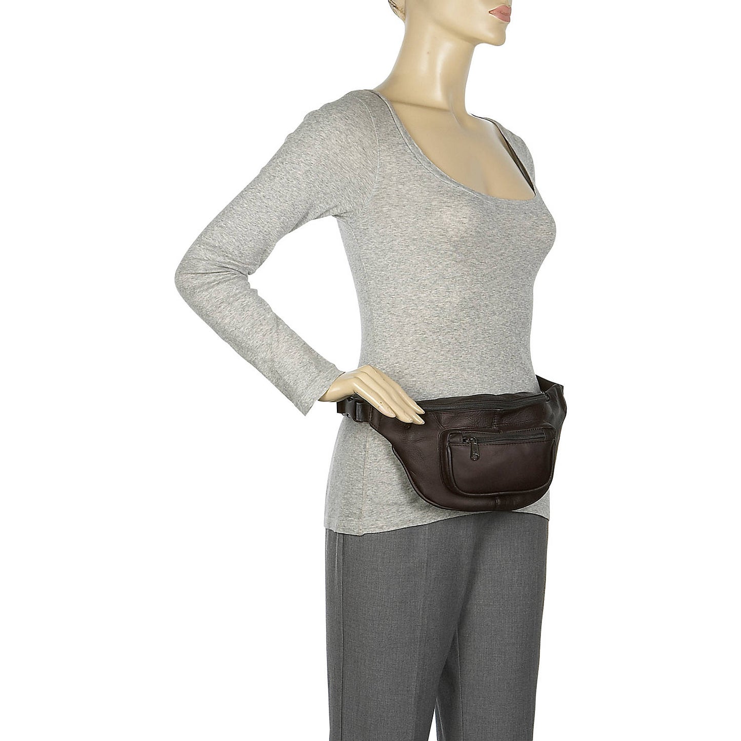 title:Le Donne Leather Classic Waist Bag;color:CAFE