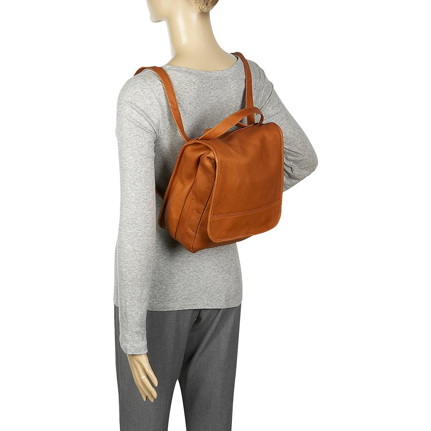 title:Le Donne Leather Convertible Backpack / Shoulder Bag;color:CAFE