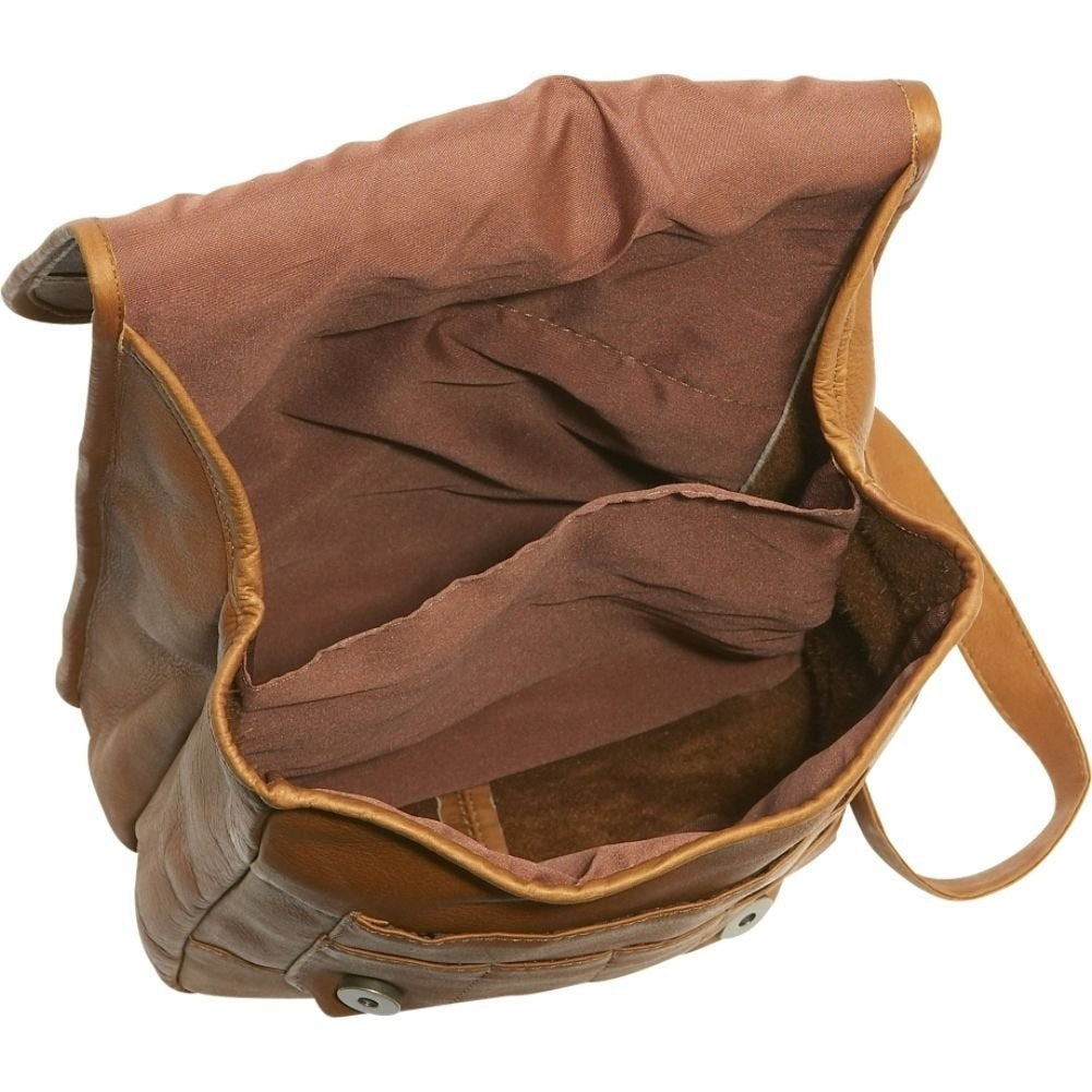 title:Le Donne Leather Convertible Backpack / Shoulder Bag;color:TAN