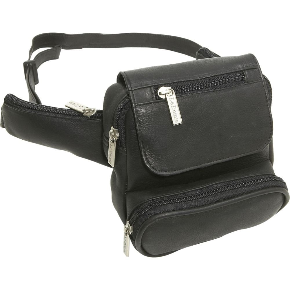 title:Le Donne Leather Traveler Waist Bag;color:BLACK