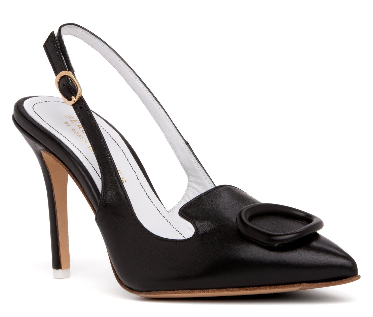 Ada Black Leather Slingback