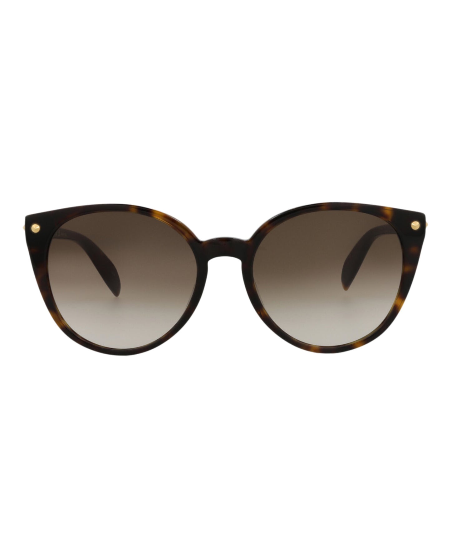 title:Alexander McQueen Round-Frame Acetate Sunglasses, Style #  AM0130S-30002577002;color:Avana Avana Brown