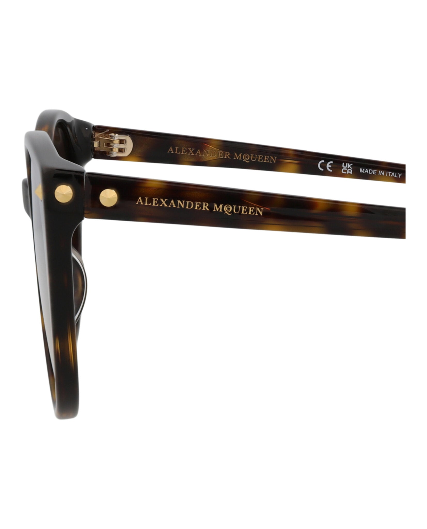 title:Alexander McQueen Round-Frame Acetate Sunglasses, Style #  AM0130S-30002577002;color:Avana Avana Brown