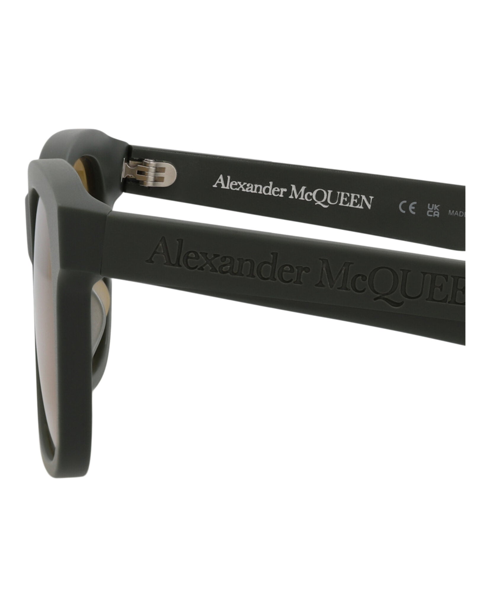 title:Alexander McQueen Square-Frame Acetate Sunglasses, Style #  AM0382S-30013620007;color:Green Yellow