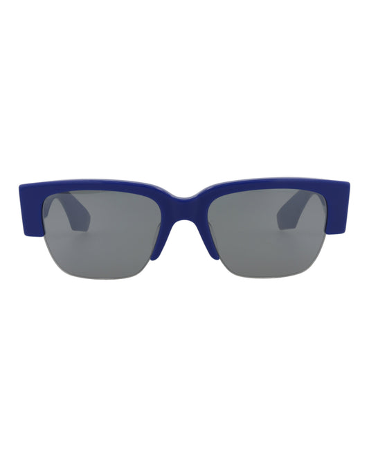 title:Alexander McQueen Square-Frame Recycled Acetate Sunglasses, Style #  AM0405S-30014336003;color:Blue Blue Silver