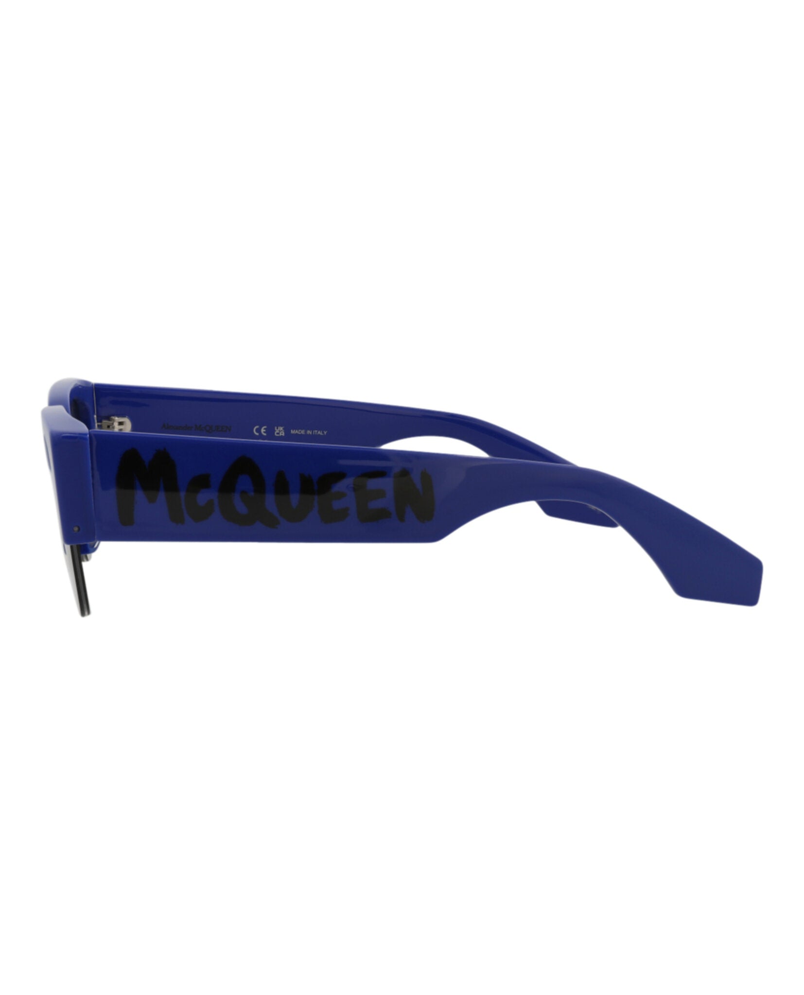 title:Alexander McQueen Square-Frame Recycled Acetate Sunglasses, Style #  AM0405S-30014336003;color:Blue Blue Silver