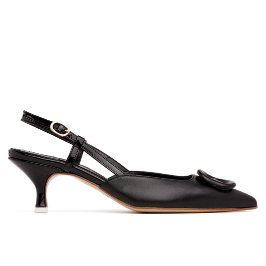 Amber Slingback Leather Pump - Ruumur