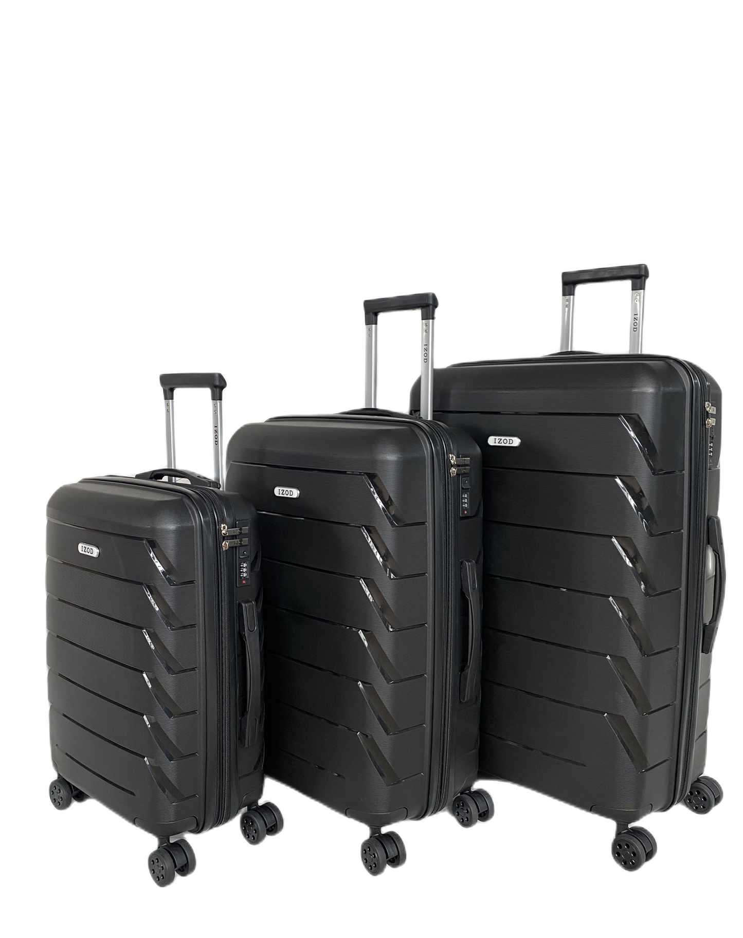 IZOD Ashley Polycarbonate Hard shell Expandable Lightweight 360 Dual Spinning Wheels Combo Lock 28", 24", 20" 3 Piece Luggage Set