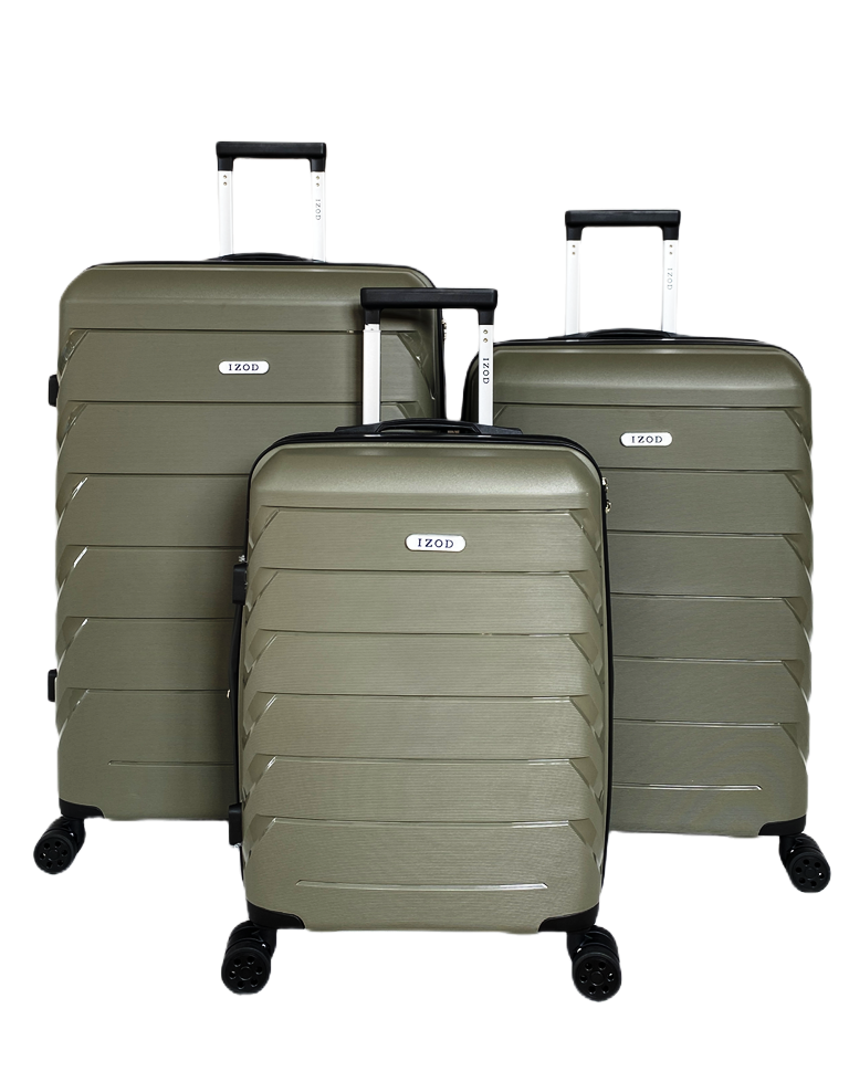 IZOD Ashley Polycarbonate Hard shell Expandable Lightweight 360 Dual Spinning Wheels Combo Lock 28", 24", 20" 3 Piece Luggage Set