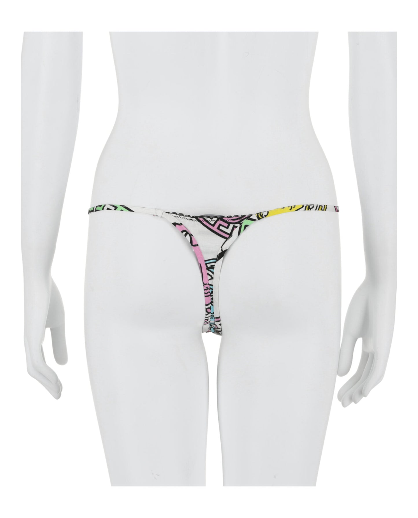 title:Versace Thong Bikini Bottom;color:White