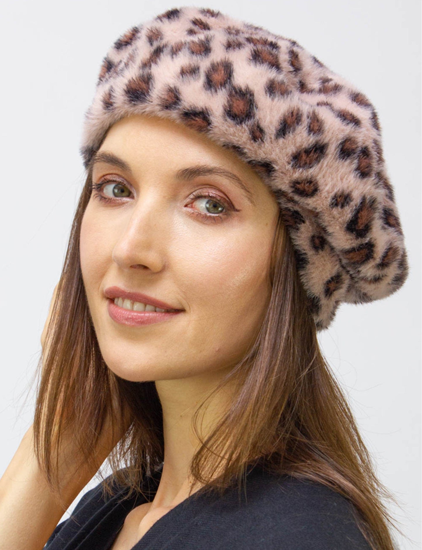 Adrienne Vittadini Leopard Print Beret