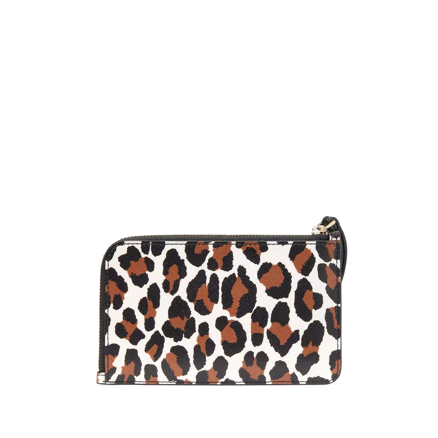 title:Kate Spade Women's Lucy Leopard Small L-Zip Wristlet;color:Cream Multi