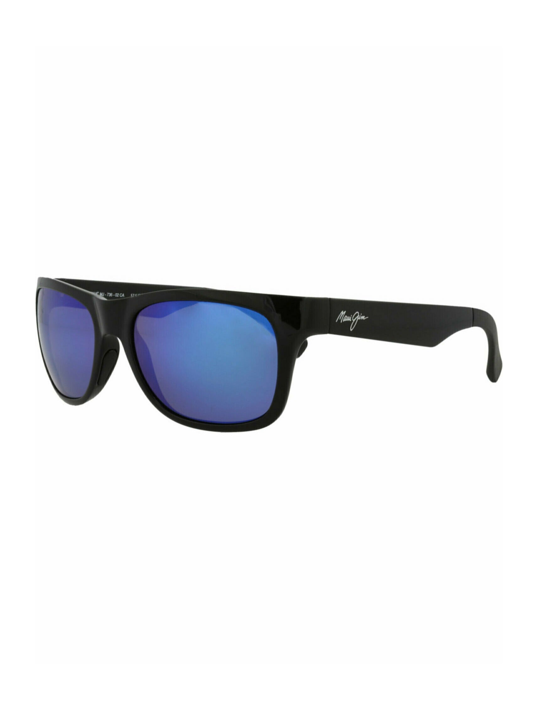 title:Maui Jim Square-Frame Nylon Sunglasses;color:Black Black Blue