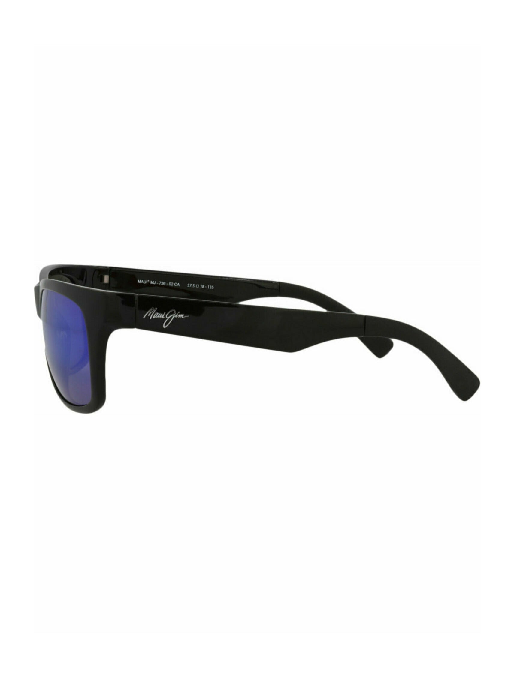 title:Maui Jim Square-Frame Nylon Sunglasses;color:Black Black Blue