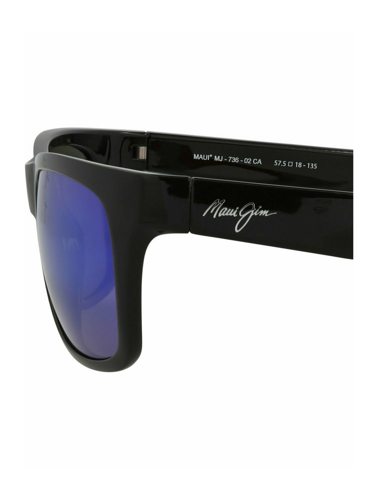 title:Maui Jim Square-Frame Nylon Sunglasses;color:Black Black Blue