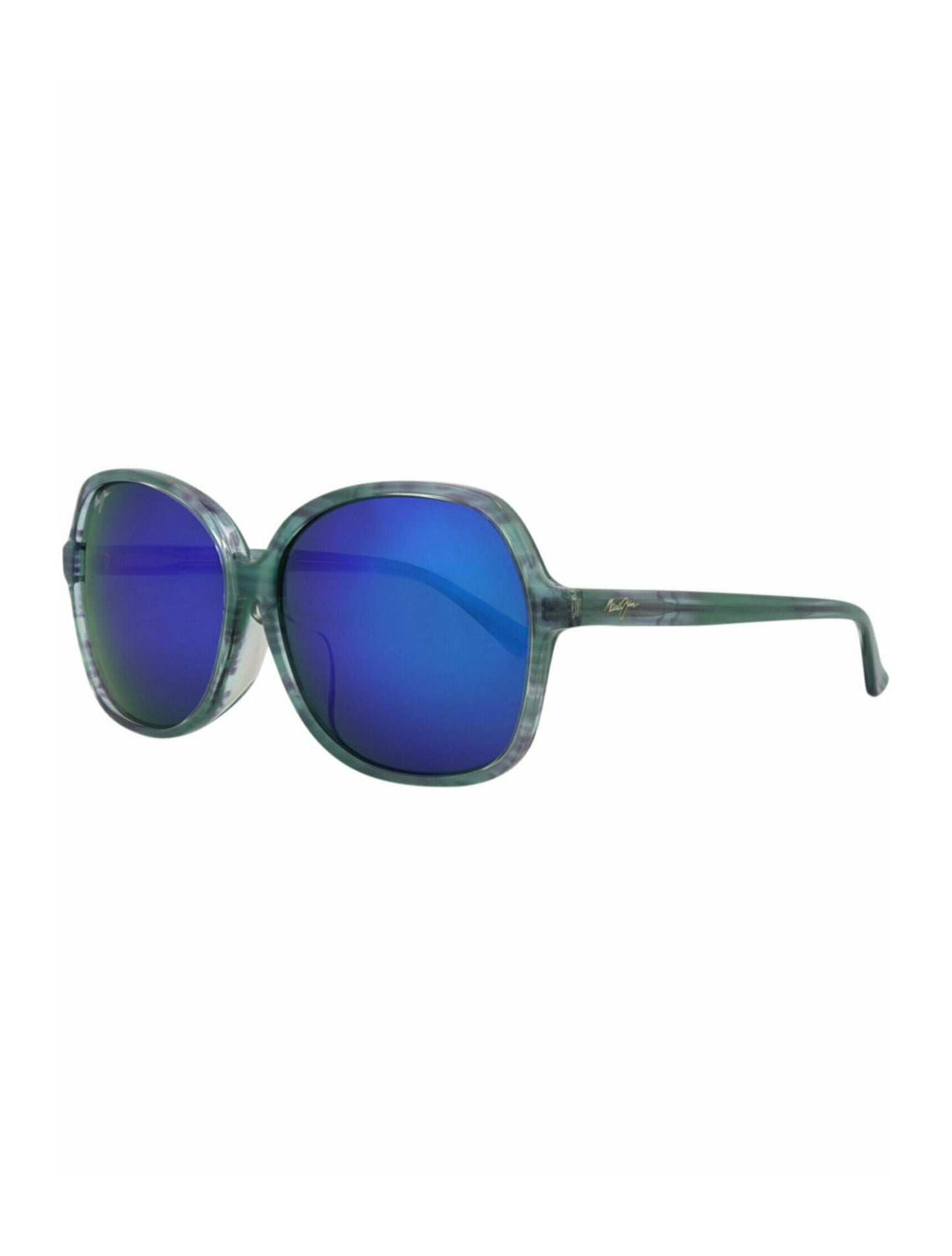 title:Maui Jim Round-Frame Acetate Sunglasses;color:Blue Blue Blue