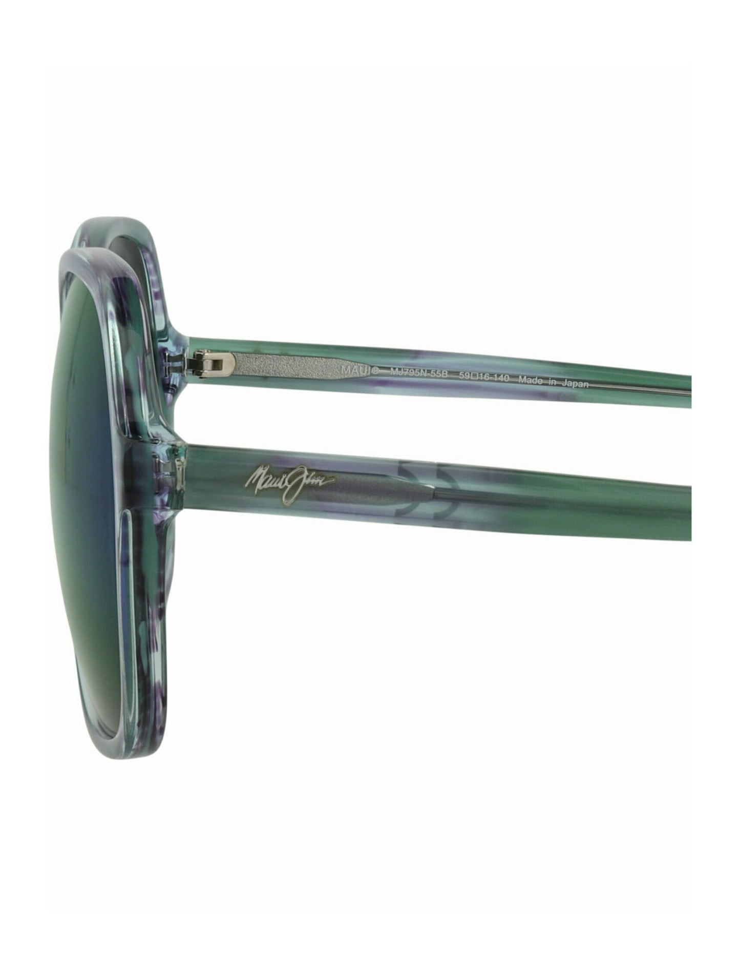 title:Maui Jim Round-Frame Acetate Sunglasses;color:Blue Blue Blue