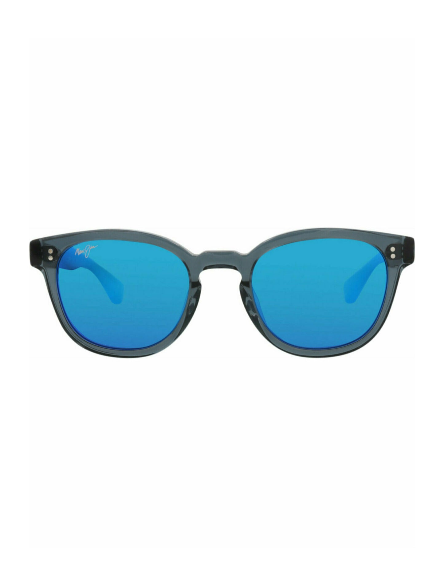 title:Maui Jim Round-Frame Acetate Sunglasses;color:Grey Grey Blue