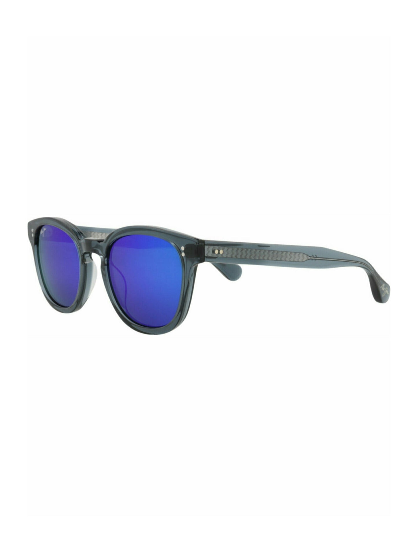 title:Maui Jim Round-Frame Acetate Sunglasses;color:Grey Grey Blue