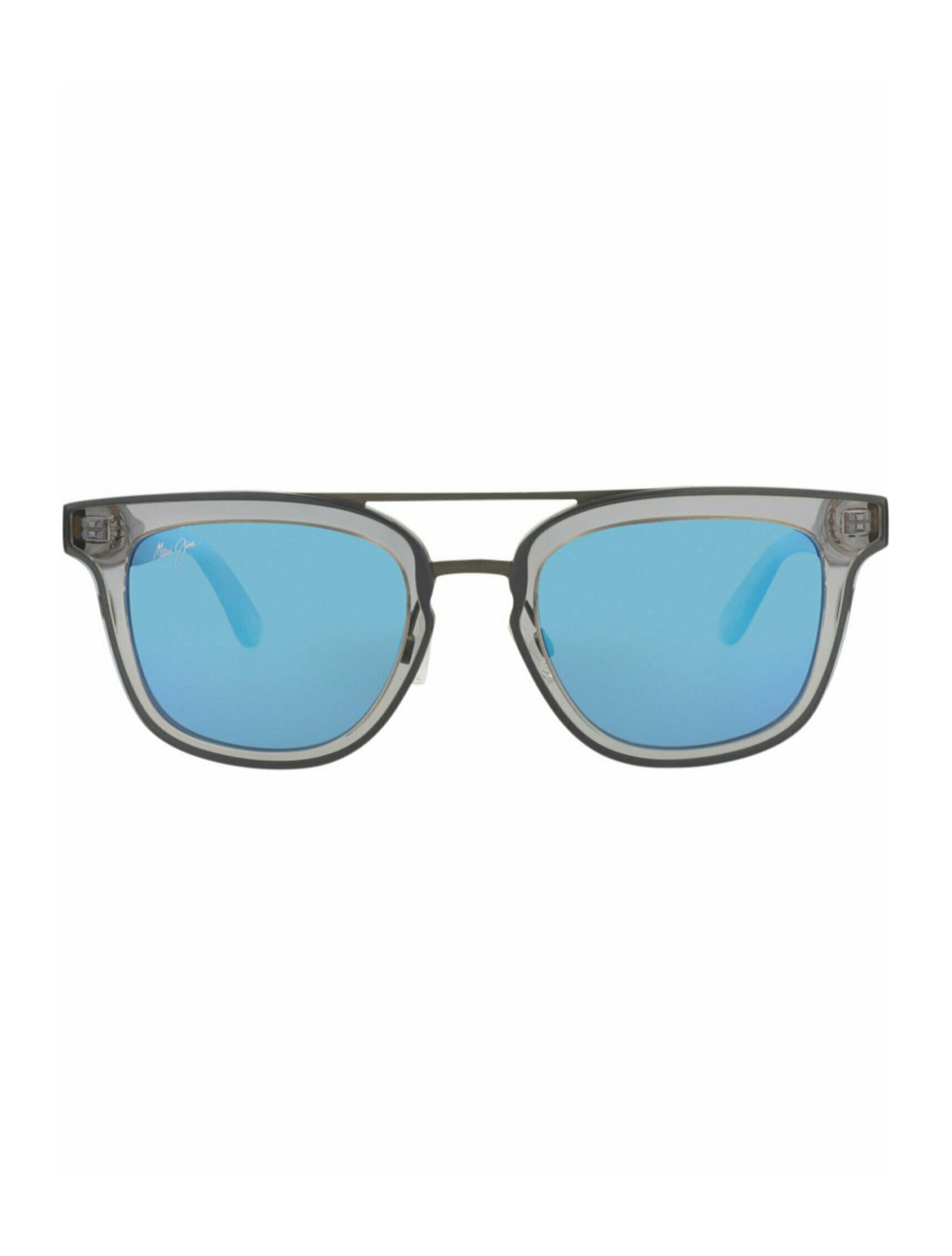 title:Maui Jim Square-Frame Acetate Sunglasses;color:Grey Grey Blue