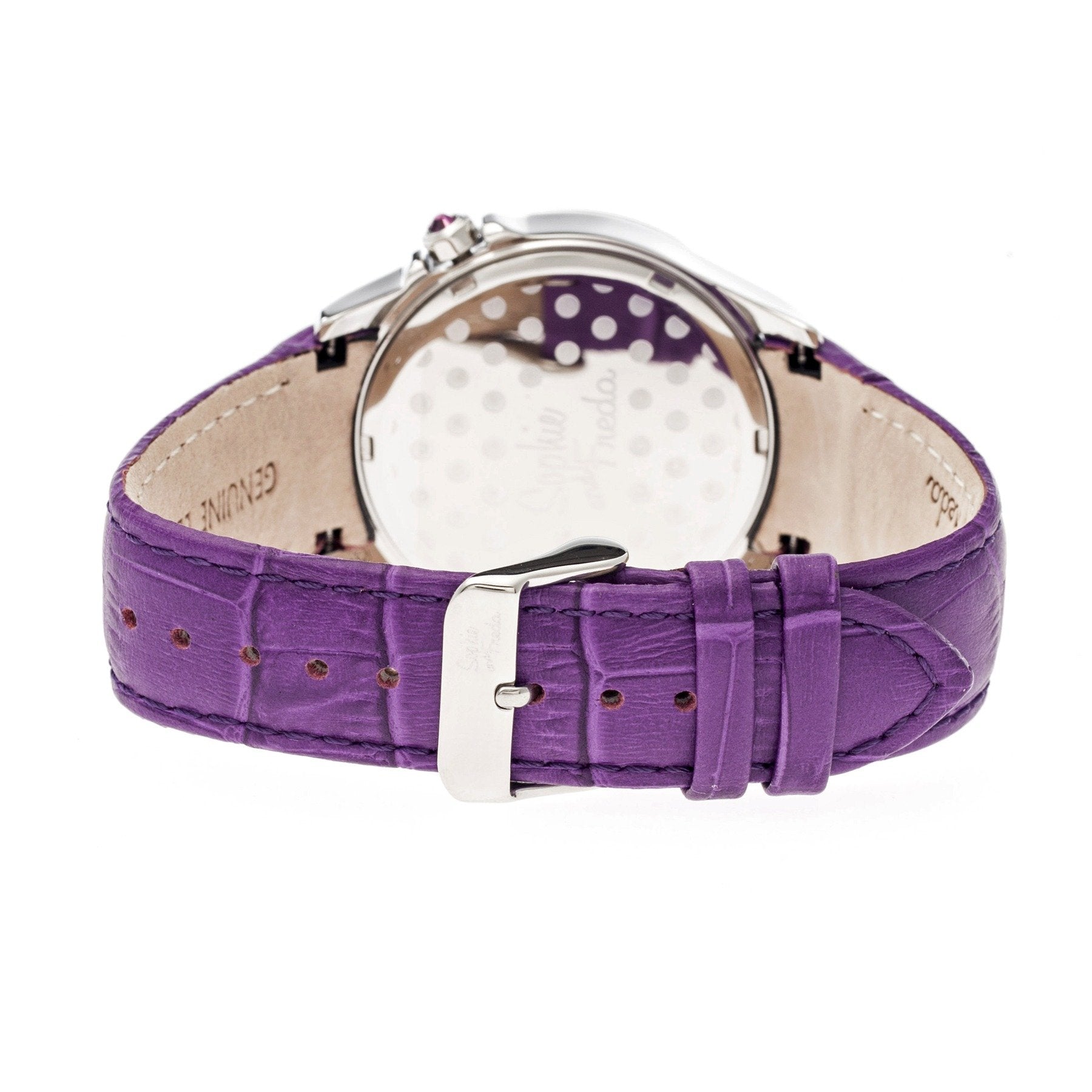 Sophie & Freda Toronto Leather-Band Ladies Watch - Silver/Purple - SAFSF2804