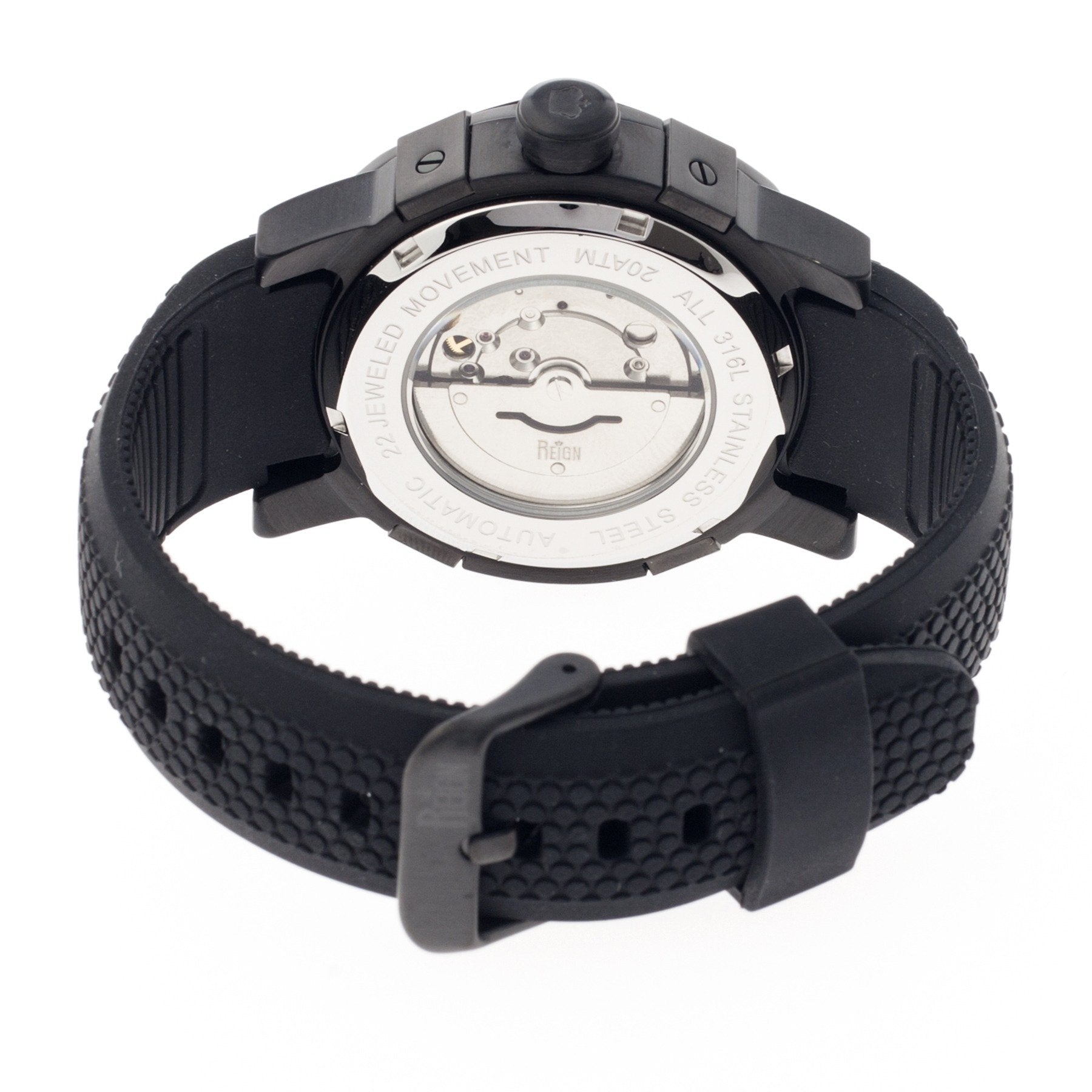 Reign Tudor Automatic Pro-Diver Watch w/Date - Black - REIRN1206