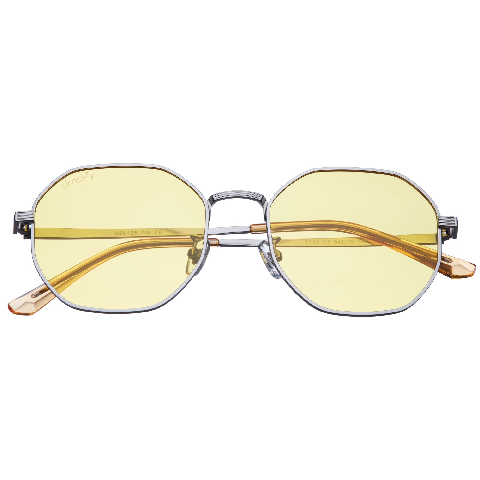 Simplify Ezra Polarized Sunglasses - Silver/Yellow - SSU125-YW