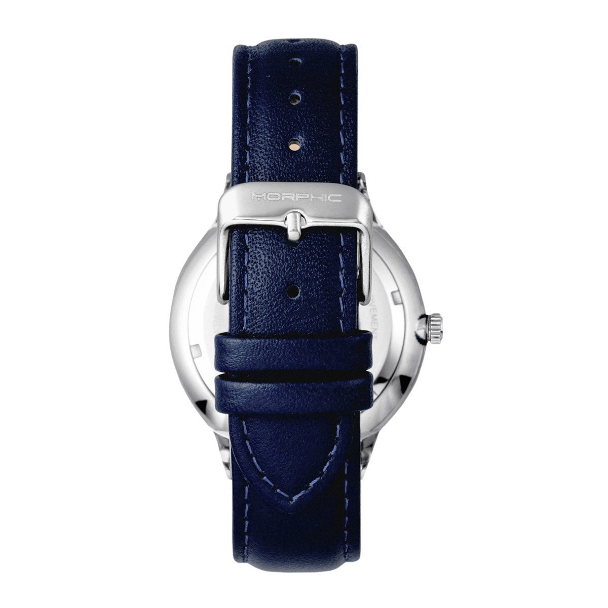 Morphic M65 Series Leather-Band Watch w/Day/Date - Blue - MPH6506