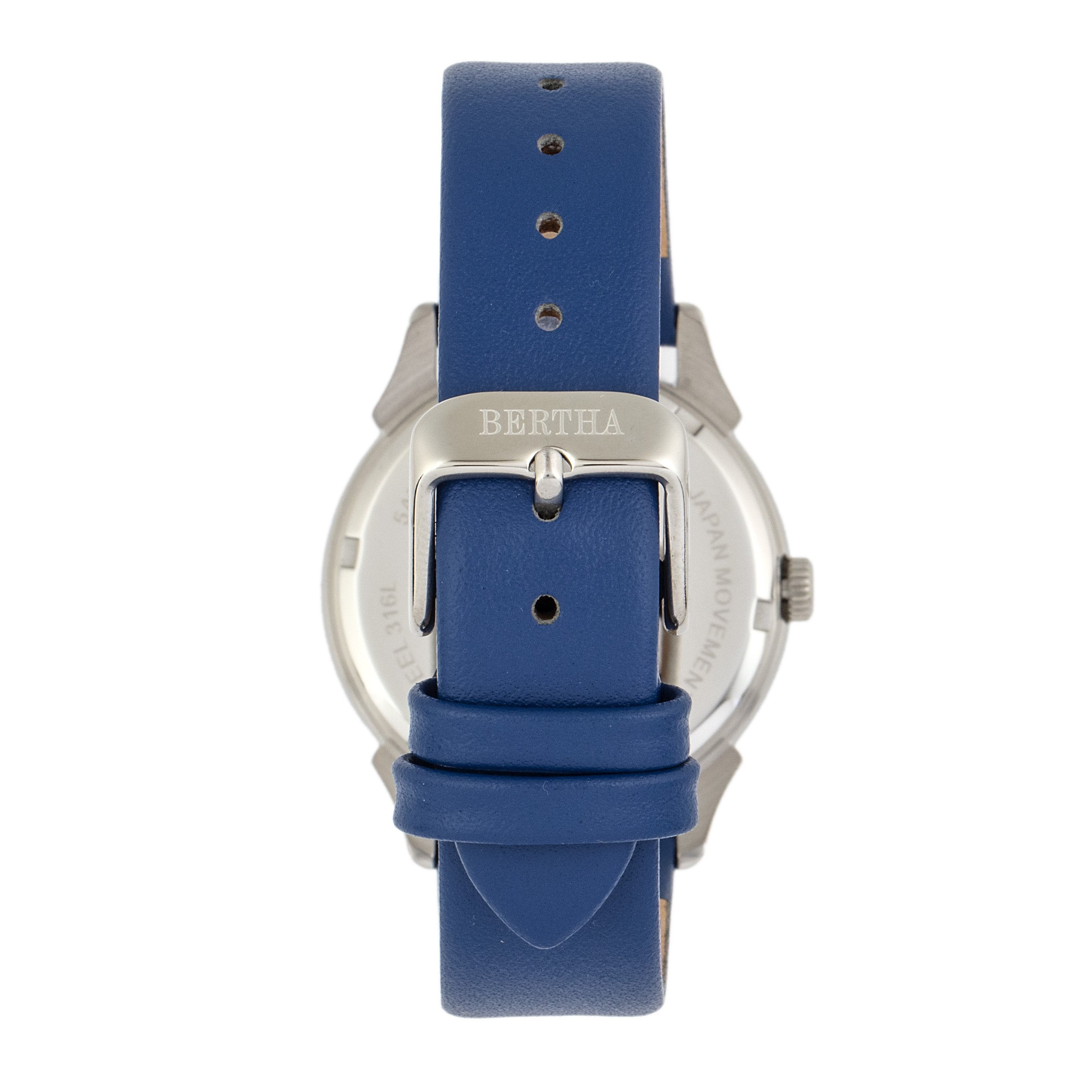 Bertha Ida Mother-of-Pearl Leather-Band Watch - Blue - BTHBS1202