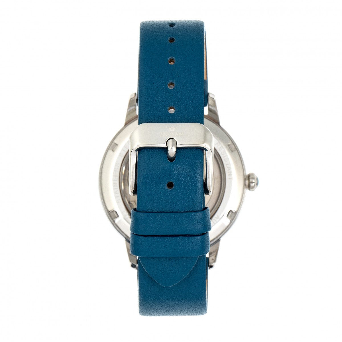 Empress Diana Automatic Engraved MOP Leather-Band Watch - Blue - EMPEM3002