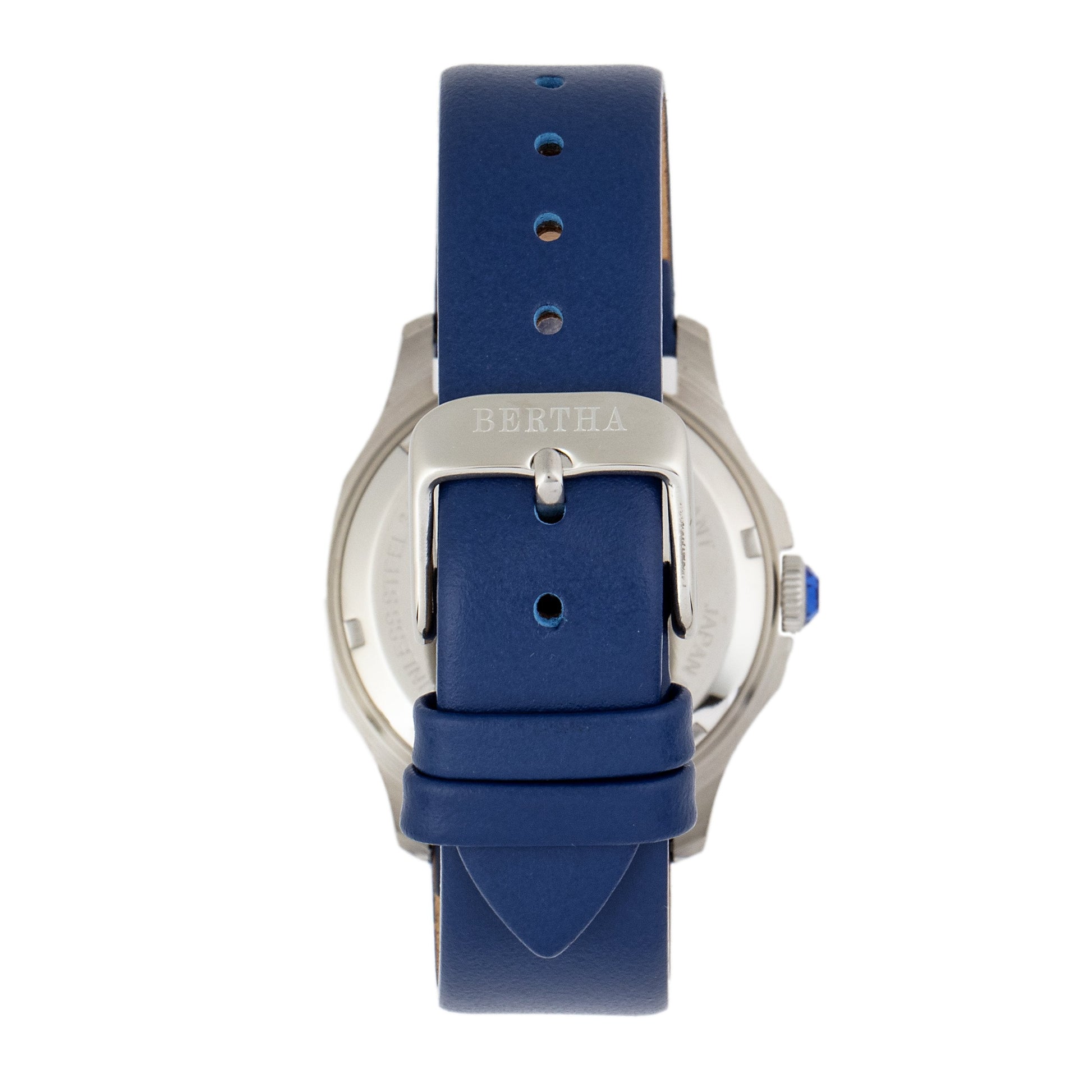 Bertha Donna Mother-of-Pearl Leather-Band Watch - Blue - BTHBR9802