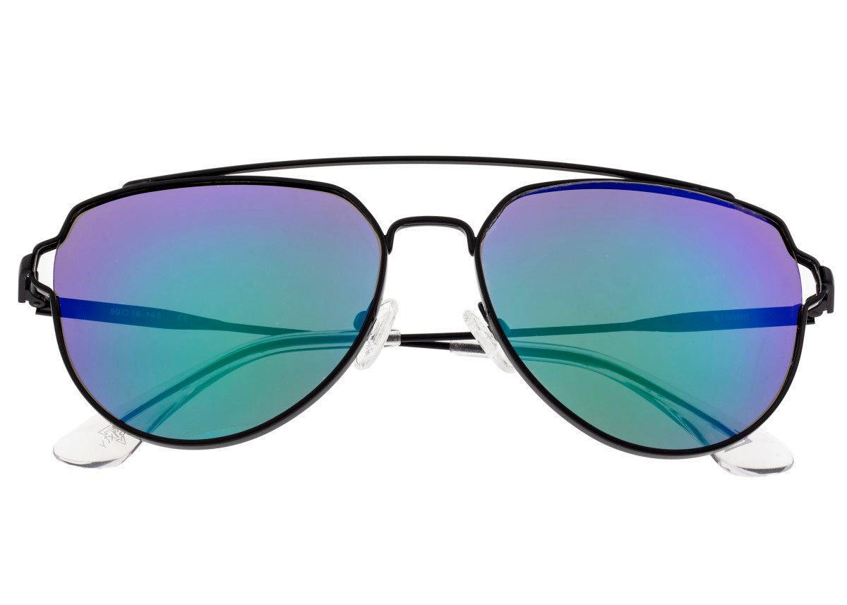 Sixty One Nudge Polarized Sunglasses - Black/Blue-Green - SIXS106BK