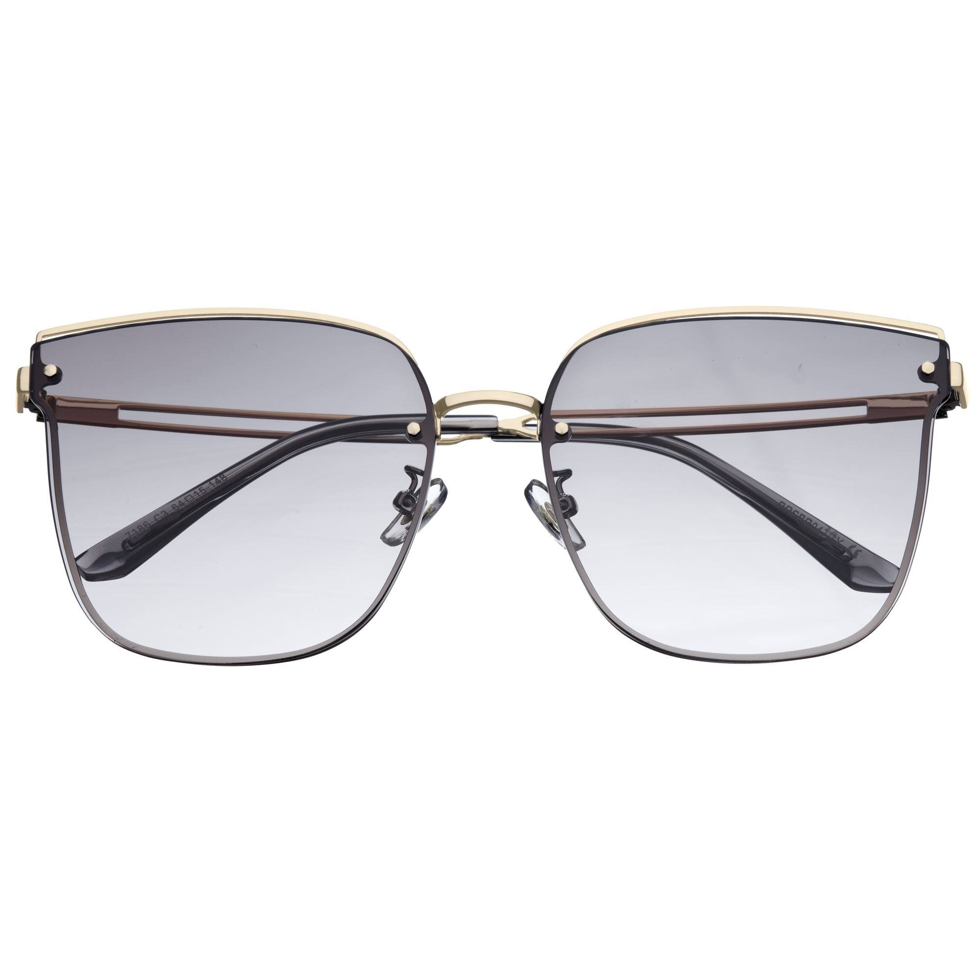 Bertha Noe Sunglasses - Gold/Grey - BRSBR047GY