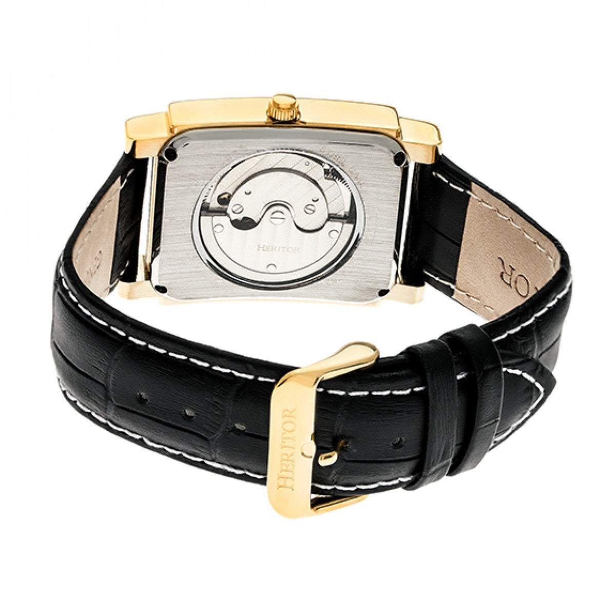 Heritor Automatic Frederick Leather-Band Watch - Gold/Black - HERHR6103