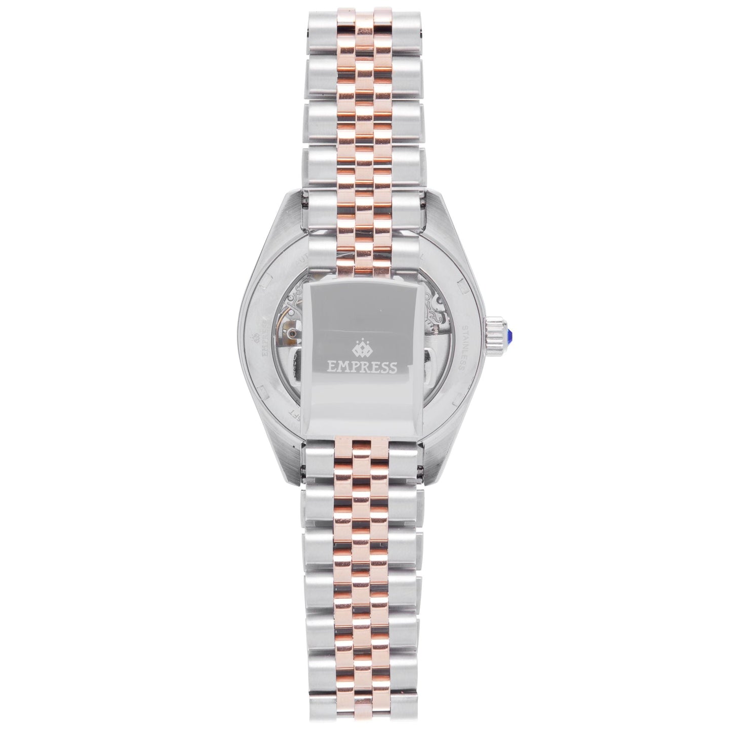 Empress Magnolia Automatic MOP Skeleton Dial Bracelet Watch - Silver/Rose Gold - EMPEM3602