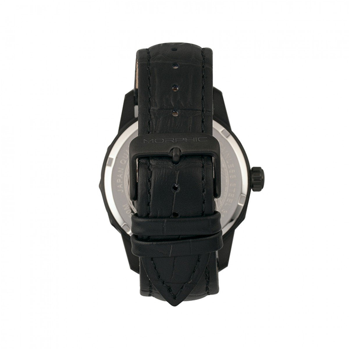 Morphic M56 Series Leather-Band Watch w/Date - Black - MPH5606