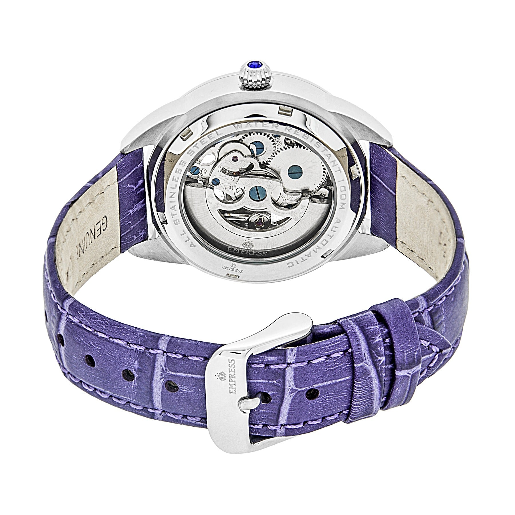 Empress Godiva Automatic MOP Leather-Band Watch - Silver/White - EMPEM1105