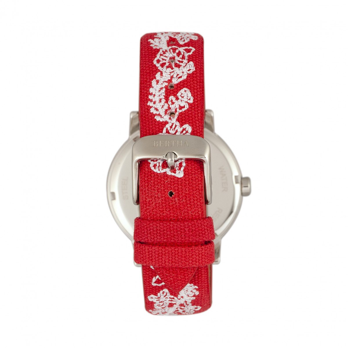 Bertha Penelope MOP Leather-Band Watch - Red  - BTHBR7301